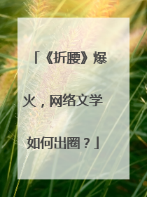 《折腰》爆火，网络文学如何出圈？