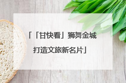「甘快看」狮舞金城 打造文旅新名片