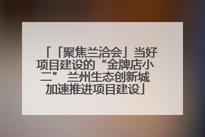 「聚焦兰洽会」当好项目建设的“金牌店小二” 兰州生态创新城加速推进项目建设