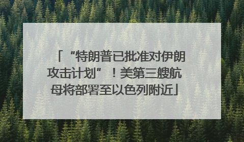 “特朗普已批准对伊朗攻击计划”！美第三艘航母将部署至以色列附近