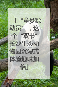“童梦粽动员”，这个“双节”长沙生态动物园沉浸式体验趣味加倍