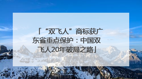 “双飞人”商标获广东省重点保护：中国双飞人20年破局之路