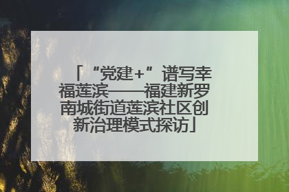“党建+”谱写幸福莲滨——福建新罗南城街道莲滨社区创新治理模式探访