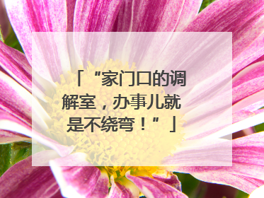 “家门口的调解室，办事儿就是不绕弯！”
