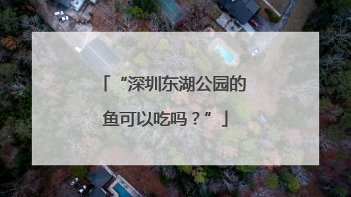“深圳东湖公园的鱼可以吃吗？”