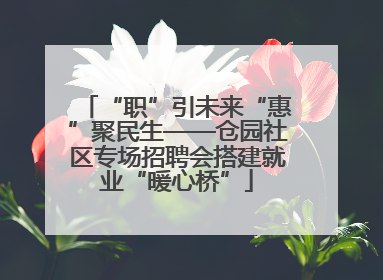 “职”引未来“惠”聚民生——仓园社区专场招聘会搭建就业“暖心桥”