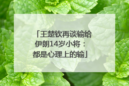 王楚钦再谈输给伊朗14岁小将：都是心理上的输
