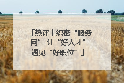 热评丨织密“服务网” 让“好人才”遇见“好职位”