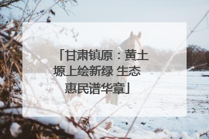 甘肃镇原：黄土塬上绘新绿 生态惠民谱华章