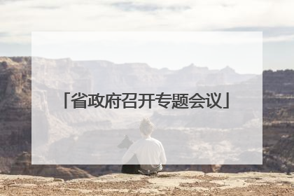 省政府召开专题会议