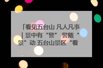 看见五台山 凡人凡事｜景中有“警” 警随“景”动 五台山景区“看得见”的平安守护