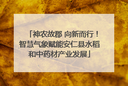 神农故郡 向新而行！智慧气象赋能安仁县水稻和中药材产业发展