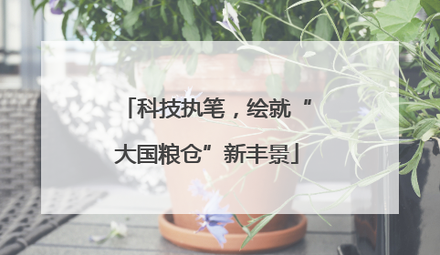 科技执笔，绘就“大国粮仓”新丰景