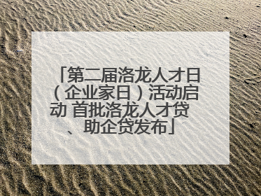 第二届洛龙人才日（企业家日）活动启动 首批洛龙人才贷、助企贷发布