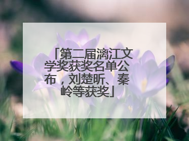 第二届漓江文学奖获奖名单公布，刘楚昕、秦岭等获奖