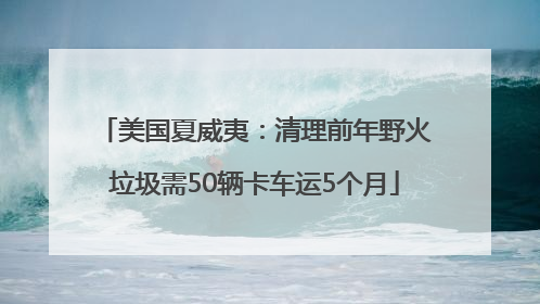 美国夏威夷：清理前年野火垃圾需50辆卡车运5个月