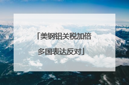 美钢铝关税加倍 多国表达反对