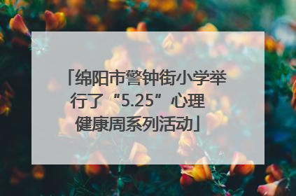 绵阳市警钟街小学举行了“5.25”心理健康周系列活动