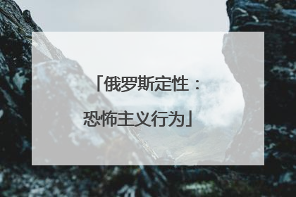 俄罗斯定性：恐怖主义行为