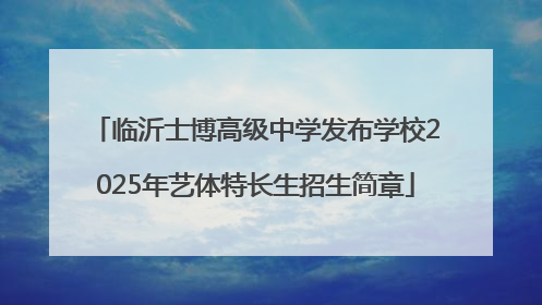 临沂士博高级中学发布学校2025年艺体特长生招生简章