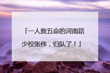 一人救五命的河南籍少校张伟，归队了！