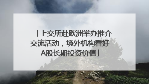 上交所赴欧洲举办推介交流活动，境外机构看好A股长期投资价值