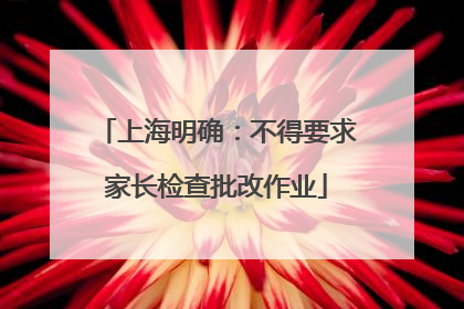 上海明确：不得要求家长检查批改作业
