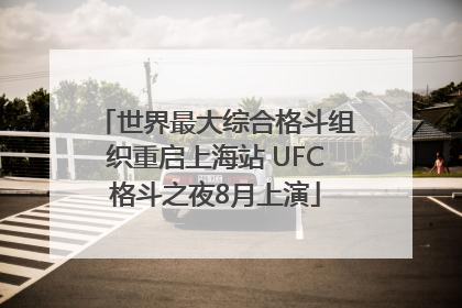 世界最大综合格斗组织重启上海站 UFC格斗之夜8月上演