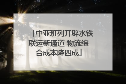 中亚班列开辟水铁联运新通道 物流综合成本降四成