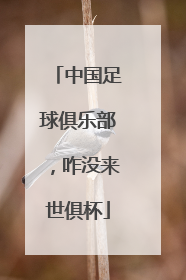 中国足球俱乐部，咋没来世俱杯