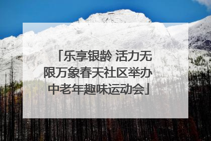 乐享银龄 活力无限万象春天社区举办中老年趣味运动会