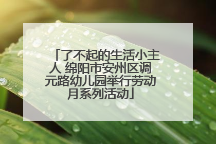 了不起的生活小主人 绵阳市安州区调元路幼儿园举行劳动月系列活动