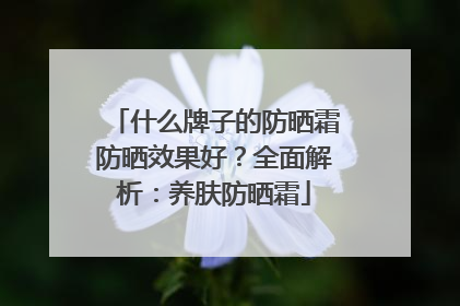 什么牌子的防晒霜防晒效果好？全面解析：养肤防晒霜