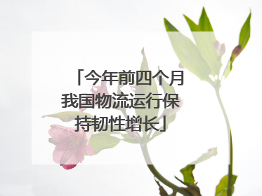 今年前四个月我国物流运行保持韧性增长