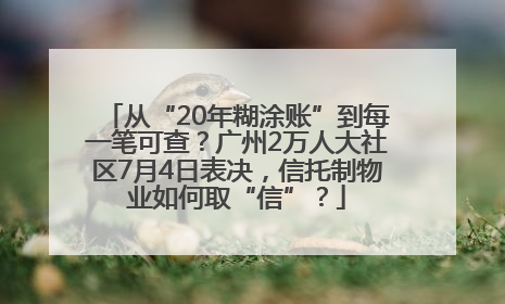 从“20年糊涂账”到每一笔可查？广州2万人大社区7月4日表决，信托制物业如何取“信”？