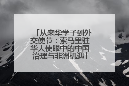 从来华学子到外交使节：索马里驻华大使眼中的中国治理与非洲机遇