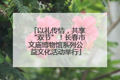 以礼传情，共享“双节”！长春市文庙博物馆系列公益文化活动举行