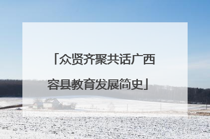 众贤齐聚共话广西容县教育发展简史