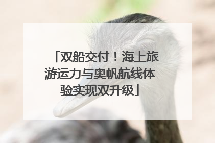 双船交付！海上旅游运力与奥帆航线体验实现双升级