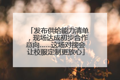 发布供给能力清单，现场达成初步合作意向……这场对接会让校服定制更放心