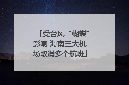 受台风“蝴蝶”影响 海南三大机场取消多个航班