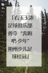 右玉玉浓足球俱乐部勇夺“奔跑吧·少年”朔州少儿足球桂冠