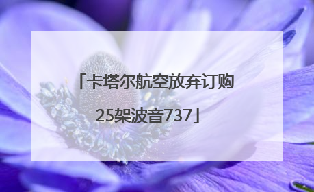 卡塔尔航空放弃订购25架波音737