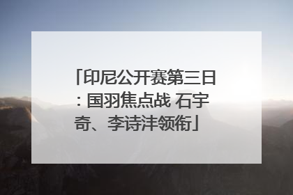 印尼公开赛第三日：国羽焦点战 石宇奇、李诗沣领衔