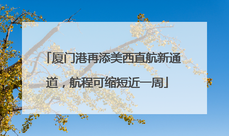 厦门港再添美西直航新通道，航程可缩短近一周