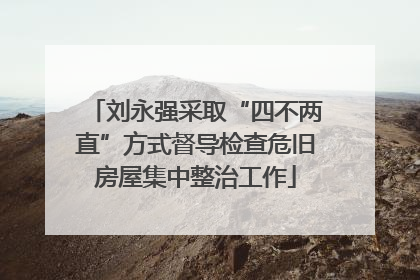 刘永强采取“四不两直”方式督导检查危旧房屋集中整治工作