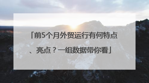 前5个月外贸运行有何特点、亮点？一组数据带你看