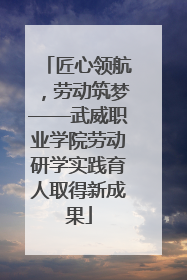 匠心领航，劳动筑梦——武威职业学院劳动研学实践育人取得新成果