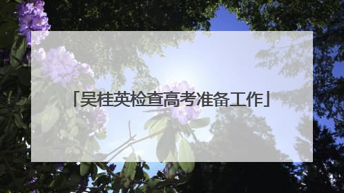 吴桂英检查高考准备工作