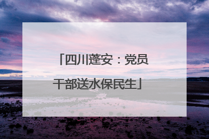 四川蓬安：党员干部送水保民生